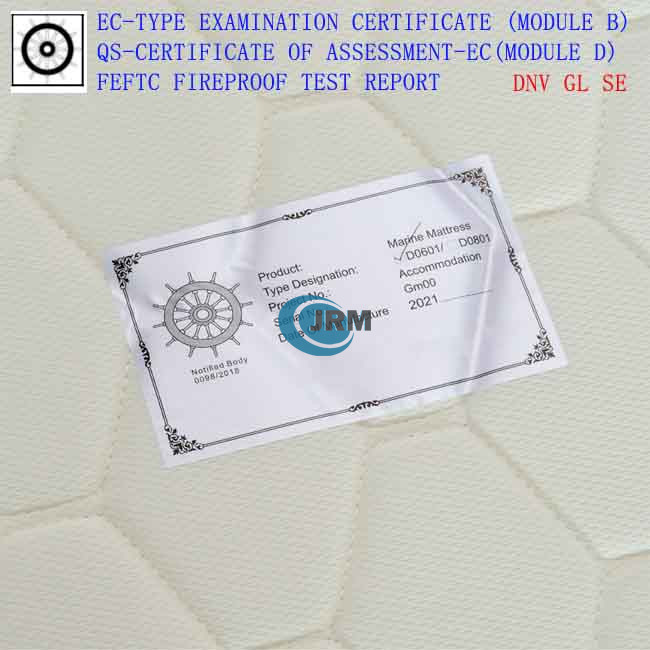 Offshore Standard Marine Mattress With MED IMO Certificates WheelMark Spring Mattress